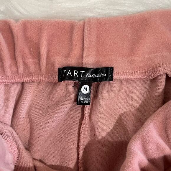 NEW Tart x Nordstrom Velour Drawstring Waist Cuffed Ankle Lounge Joggers Pink M - Picture 6 of 12